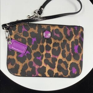 Coach Ocelot Print Wristlet- Leopard-style Pattern w/Matching Hangtag